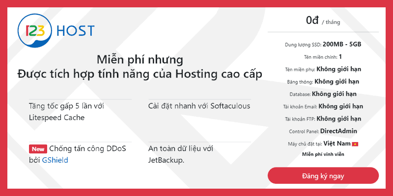 Hosting miễn phí của 123host.vn