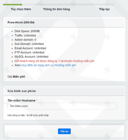 输入域名注册举办免费的123host