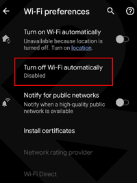 Tự động tắt Wi-Fi