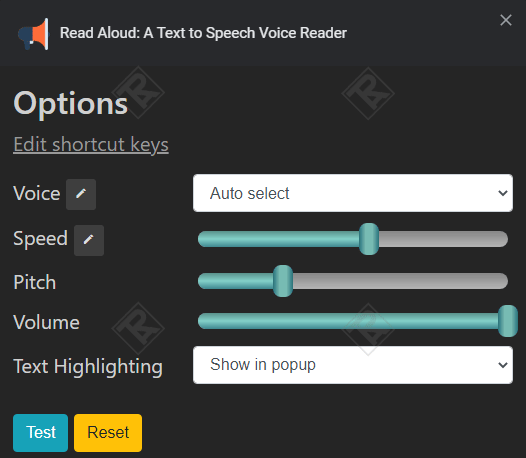 Options Read Aloud