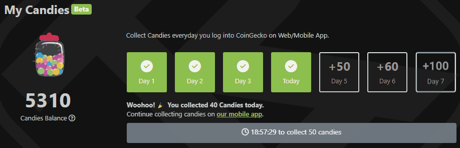 Collect Candies CoinGecko