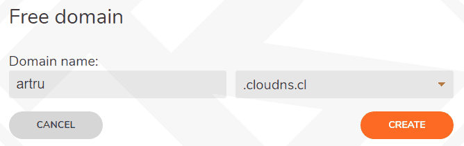 Create free domain Cloudns