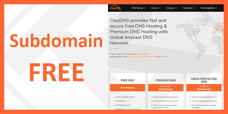 Get a free Cloudns subdomain now