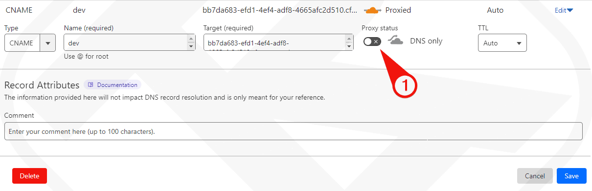 关闭代理 DNS Cloudflare