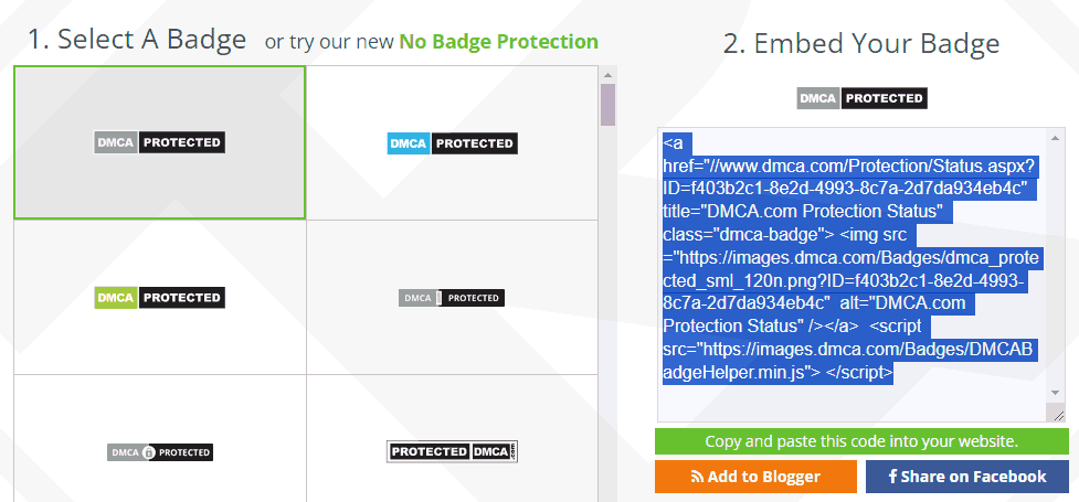 Embed Your Badge DMCA