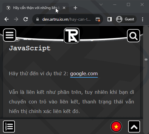 点击 Google 链接后出现虚假链接