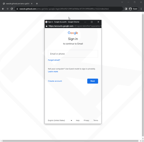 虚假的 Google 登录弹出窗口无法从浏览器中拖出