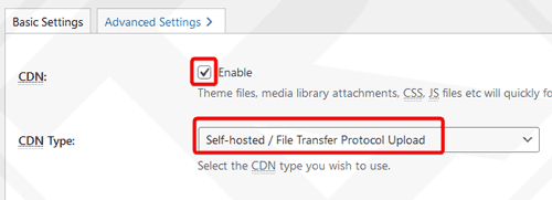 Enable CDN option in W3 Total Cache