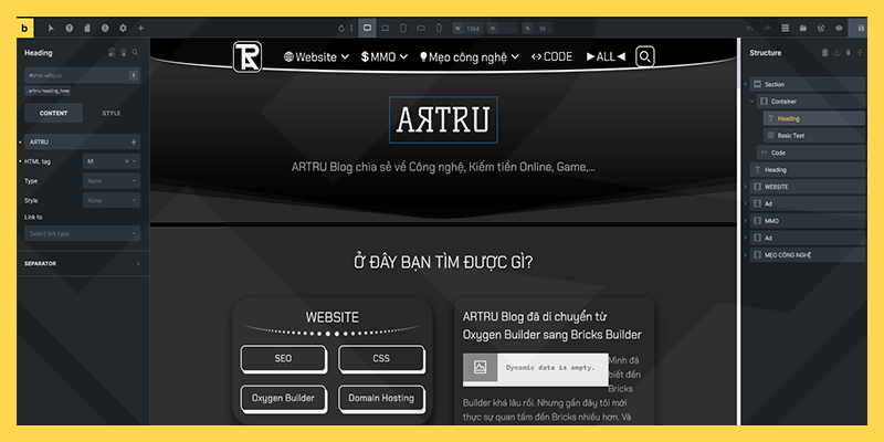 ARTRU Blog has migrated from Oxygen Builder to Bricks Builder