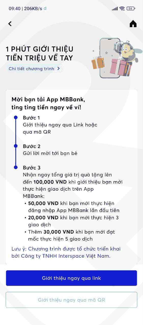 Referral link to download MBBank app